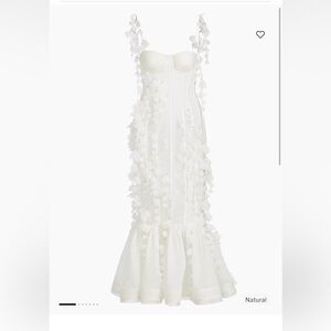 Zimmermann Petal Appliqué Linen-Silk Corset Gown